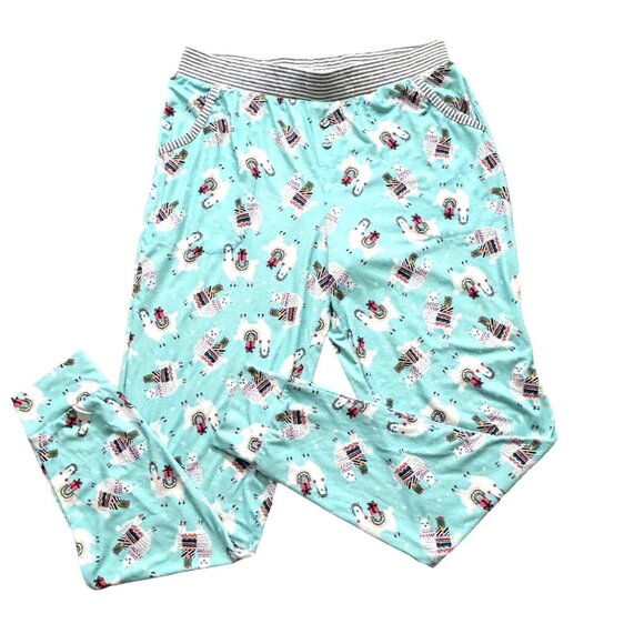 NWT Cuddl Duds 2 Pc Mint Christmas Llamas Print Wms Sleepwear Set Size XS - Picture 5 of 8